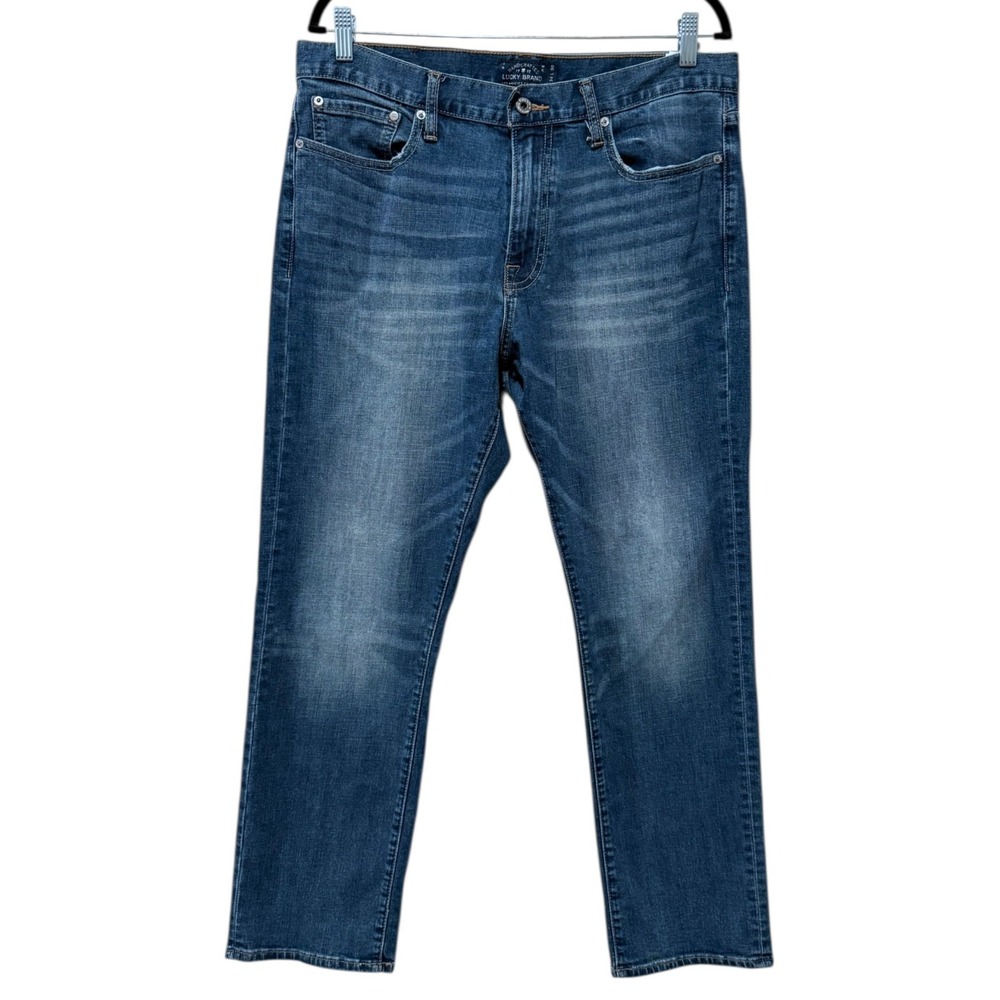 Lucky Brand‎ Jeans Mens 34x30 Blue Denim 410 Athletic Fit Straight Whiskered